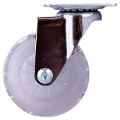  Опора колесная повор.на площ. 75мм полиур/пласт (прозрачный 1 шт)(40кг) 