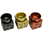  Аромалампа для эфирных масел «Голова Будды на кубе», керамика, 8.4?6.8?6.8 см, МИКС 5465302 