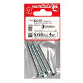 Болт сантехнический оцинк. DIN 571  6х 60 (4 шт) 