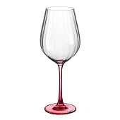 Набор бокалов для красного вина Crystal Bohemia Columba Optic Розовая ножка 650 мл (2 шт) БСС0499