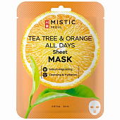 Маска тканевая MISTIC TEA TREE&ORANGE с экстр.чайного дерева и апельсина 24мл Маска тканевая MISTIC TEA TREE&ORANGE с экстр.чайного дерева и апельсина 24мл