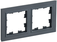 Рамка для розеток и выключателей, 2 поста, цвет графит, IEK BRITE Рамка для розеток и выключателей, 2 поста, цвет графит, IEK BRITE