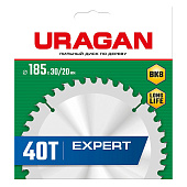 Диск пильный по дереву 185х30/20мм 40Т URAGAN Диск пильный по дереву 185х30/20мм 40Т URAGAN