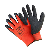 Перчатки полиэстер, текстур. латексное покрытие, р. 9(L), Fiberon Монтаж, красный, черный Перчатки полиэстер, текстур. латексное покрытие, р. 9(L), Fiberon Монтаж, красный, черный