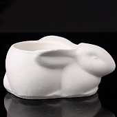  Подсвечник на 1 свечу «Заяц», 9?6?4 см, натуральный, гипс 10896152 