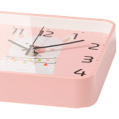 Часы настенные квадрат 19х19см, корпус розовый, "Альпака" Часы настенные квадрат 19х19см, корпус розовый, "Альпака"