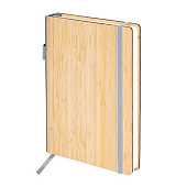  Ежедневник недатированный А5 145х213мм BRAUBERG Bamboo, резинка, держатель, 160л, бамбук, 117137 