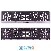 Рамка для номера пластм с защелкой серая ТОЙОТА (накатка черная) 1шт Рамка для номера пластм с защелкой серая ТОЙОТА (накатка черная) 1шт