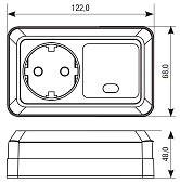 Блок Универсал Олимп гориз. 1кл с подсв+роз с/з О0036 Блок Универсал Олимп гориз. 1кл с подсв+роз с/з О0036