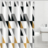  Штора для ванной Прайм полиэстер 180х180см 12 колец мультиколор /104259 Delphinium 