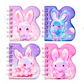  Блокнот 105х92 мм, 80л, Нео Зайка, линованный внутренний блок, мягкая обложка, 80г/м2, микс, M-3175 