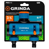  Поливочный распределитель 3/4" - 1"GRINDA  TS-2, двухканальный с внутренней резьбой,8-426312 