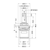 Кран-букса для смесителя 1/2" 24шл. шток 8х6мм 90° металлокерамика 575-068
