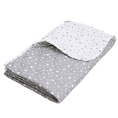  Одеяло-покрывало BabyRelax, детское, лебединый пух, 100 гр., 110х140 см, бязь, звездное небо, серый 