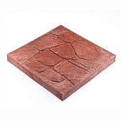 Полимер-песчанная плитка "Дикий камень" 330х330х25, красный Полимер-песчанная плитка "Дикий камень" 330х330х25, красный