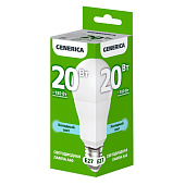  Лампа LED 20Вт Е27, груша, 6500К холодный GENERICA 