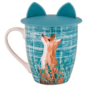 КРУЖКА С СИЛИКОНОВОЙ КРЫШКОЙ "ЛЕСНАЯ СКАЗКА" ЛИСА 360 МЛ, СИНЯЯ 756-274 КРУЖКА С СИЛИКОНОВОЙ КРЫШКОЙ "ЛЕСНАЯ СКАЗКА" ЛИСА 360 МЛ, СИНЯЯ 756-274