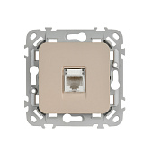 Розетка компьютерная встраиваемая RJ45 UTP cat 5e, цвет льняной, IEK FLITE