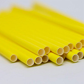 Трубочки одноразовые для напитков 25 шт. "Party go", yellow (197 мм)