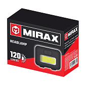 Фонарь налобный на батарейках 3хААА, 3 режима, MIRAX