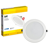 Светильник точечный встраиваемый LED 1615 ДВО 24Вт 6500К IP20 круг белый (d220/монтажн d175) /IEK Светильник точечный встраиваемый LED 1615 ДВО 24Вт 6500К IP20 круг белый (d220/монтажн d175) /IEK