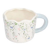  Кружка 460 мл. керамика молочно-голубая Цветы Mint flowers ANLAF-XIA-150525 