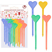 Набор шпажек для канапе "Сердечки" 20 шт. (L= 87 мм) Набор шпажек для канапе "Сердечки" 20 шт. (L= 87 мм)