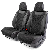 Накидки на сиденье Car Performance передние 2 шт алькантара + экокожа черные CUS-3044 BK/BK "В"
