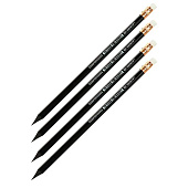  Набор карандашей ч/г 4шт Calligrata с ластиком, черное дерево 5137488 