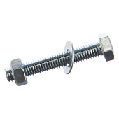  Болт М8х50 с гайкой и шайбой, DIN933, 4шт, цинк 