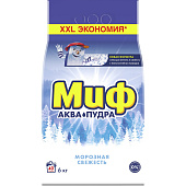 Стиральный порошок для белого Миф Автомат Морозная свежесть 6кг Стиральный порошок для белого Миф Автомат Морозная свежесть 6кг