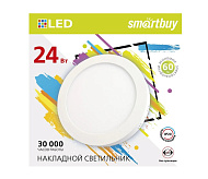  Светильник настен-потол накладной LED SDL 24вт 4000К круг белый (280х28мм) /Smartbuy 