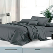  Комплект постельного белья 2 спальный Mariya DeLuxe страйп-сатин мокрый асфальт 