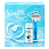  Подарочный набор VENUS Бритва с 1 сменной кассетой+SATIN CARE Гель для бритья 75мл 