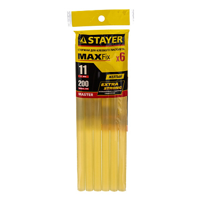  Клеевые стержни d 11мм  STAYER Yellow (уп.6 шт) 