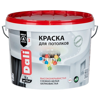  "DALI" краска акриловая для потолков - 9л. 