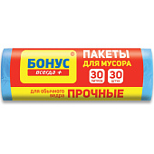 Пакеты д/мусора БОНУС 45х55 30л/30шт Пакеты д/мусора БОНУС 45х55 30л/30шт