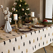 Скатерть (рогожка) 146х180 Доляна Christmas mood 4980242