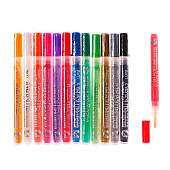  Набор акриловых маркеров 12 штук, пулевидный наконечник 2 мм, линия от 1 мм, 10843677 