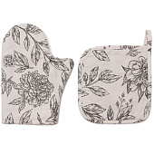  Кухонный набор 2 предмета   Этель Black flowers 10283369 