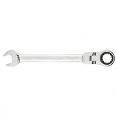  Ключ комбинированный трещоточный, 17мм, CrV, шарнирный, зерк.хром// Matrix 