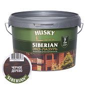 Защит. декор. покрытие HUSKY SIBERIAN ЭКО-ЛАЗУРЬ полуматовый черный 2,5л