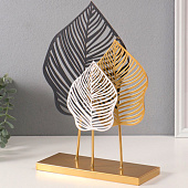  Сувенир металл "Листья Монстеры" чёрный 8х25х31 см   10707394 