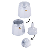 Кофеварка гейзерная, из алюминия, 300мл, 2501 Кофеварка гейзерная, из алюминия, 300мл, 2501