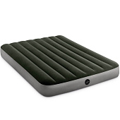  INTEX Кровать надувная DOWNY BED, (fiber-tech),137x191x25см, встроенный ножной насос, ПВХ, 64762 