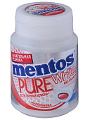  Ментос жев. рез. PWhite  Клубника  54гр баночка 