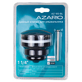  Донный клапан для умывальника G 1 1/4 латунь черный матовый клик-клак блистер AZ-105-BL Azario 