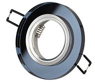 Светильник точечный встраиваемый под лампу GU5.3 DK7 50Вт круг стекло хром/черный MR16 (d90/монтажн d65) /ЭРА Светильник точечный встраиваемый под лампу GU5.3 DK7 50Вт круг стекло хром/черный MR16 (d90/монтажн d65) /ЭРА