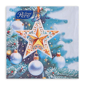 Салфетки бумажные Pero Deluxe 3-х сл 33х33 НГ Кремлевская звезда 20шт Арт.2845 Салфетки бумажные Pero Deluxe 3-х сл 33х33 НГ Кремлевская звезда 20шт Арт.2845