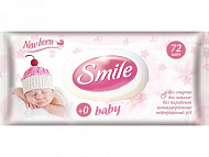 Влажные салфетки детские Smile Babyс пластиковым клапаном 72шт 